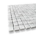 Cortona Carrara Marble Artisan Cut Small Square Mosaic Tile — White, Square