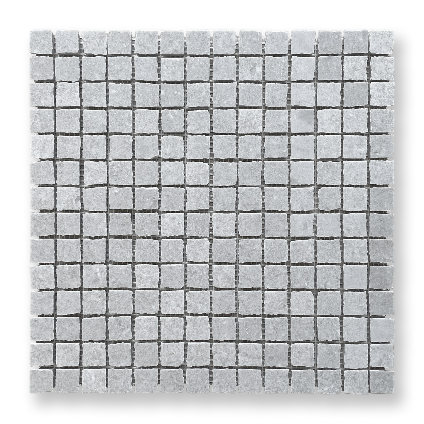 Cortona Cinder Grey Natural Stone Artisan Cut Small Square Mosaic Tile — Grey, Square