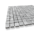 Cortona Cinder Grey Natural Stone Artisan Cut Small Square Mosaic Tile — Grey, Square