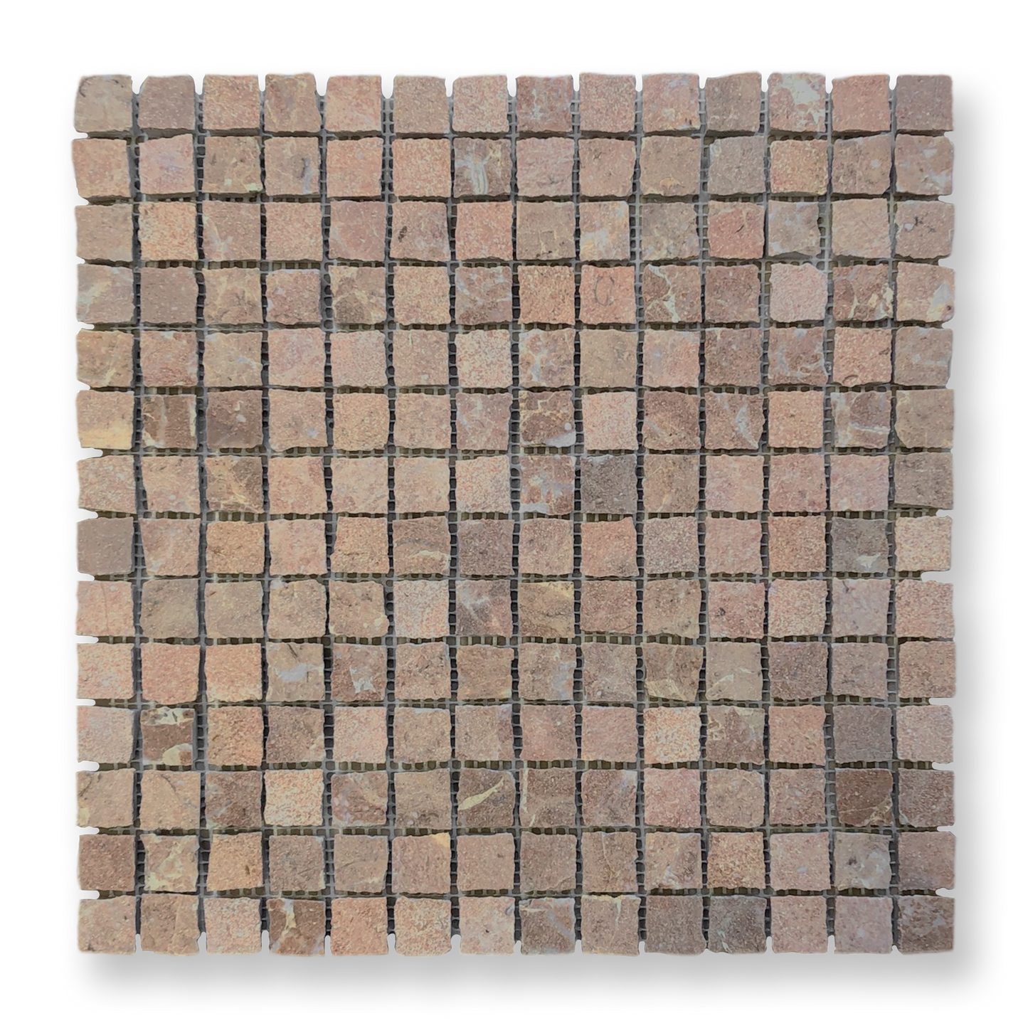Cortona Rosa Murcia Natural Stone Artisan Cut Small Square Mosaic Tile — Pink, Square
