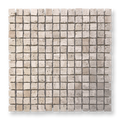 Cortona Travertine Classic Natural Stone Artisan Cut Small Square Mosaic Tile — Beige, Square