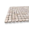 Cortona Travertine Classic Natural Stone Artisan Cut Small Square Mosaic Tile — Beige, Square