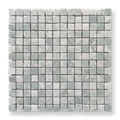 Cortona Verdi Cristallo Natural Stone Artisan Cut Small Square Mosaic Tile — Green, Square