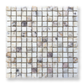 Cortona Viola Oro Marble Artisan Cut Small Square Mosaic Tile — White, Square