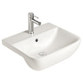 Cygnet Semi Recessed Basin 1 Taphole 500mm White