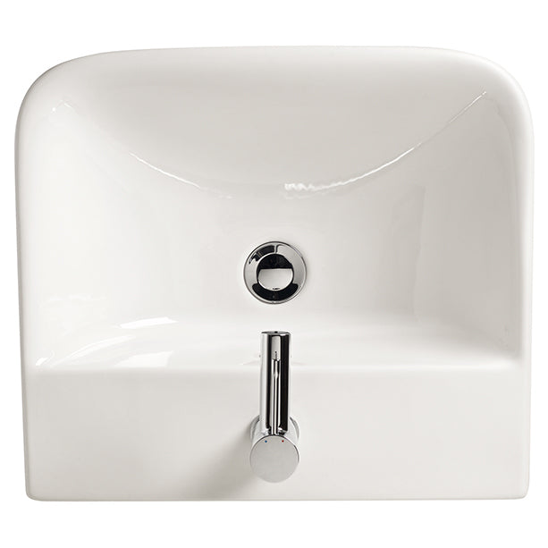 Cygnet 500 Semi Recessed Basin - 1 Taphole - Overflow