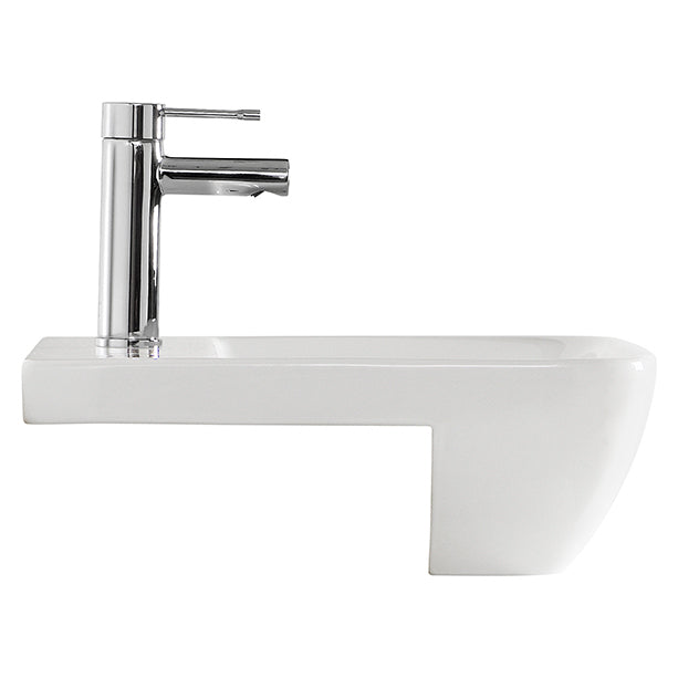 Cygnet Semi Recessed Basin 1 Taphole 500mm White