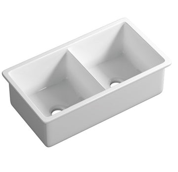 Procida Fireclay Inset/Undermount Sink 813mm LK-S-PFC813 — Gloss White, Fireclay & Ceramic, Kitchen Sinks, Sink Accessories