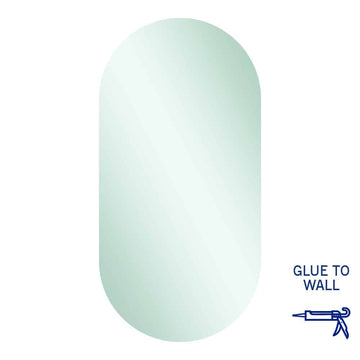 DP5010GT Pill Shape Polished Edge Mirror Glue-to-Wall
