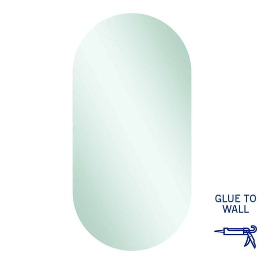 DP5010GT Pill Shape Polished Edge Mirror Glue-to-Wall