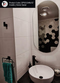 DP5010HND Pill Shape Polished Edge Mirror with Hangers including demister