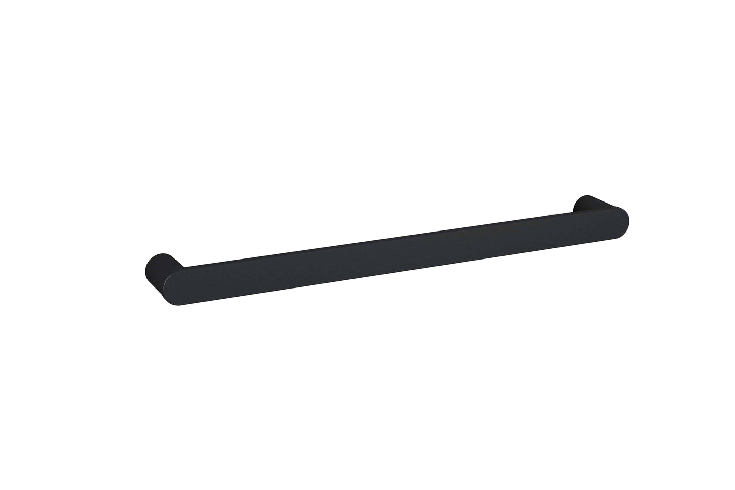 DSP6B Matt Black Flat Pill Single Bar Heated Towel Rail