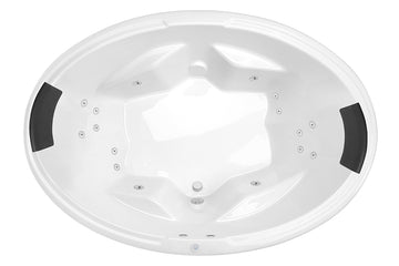 Duo 1850 Contour 16-Jet Spa Bath — White Baths, Acrylic Baths, Oval Baths