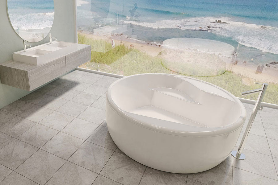 Decina Orion 1570 Freestanding Bath — White Baths, Acrylic Baths, Oval Baths