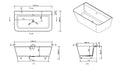 Hazel VX41-1700 Freestanding Rectangular Back-to-Wall with Overflow