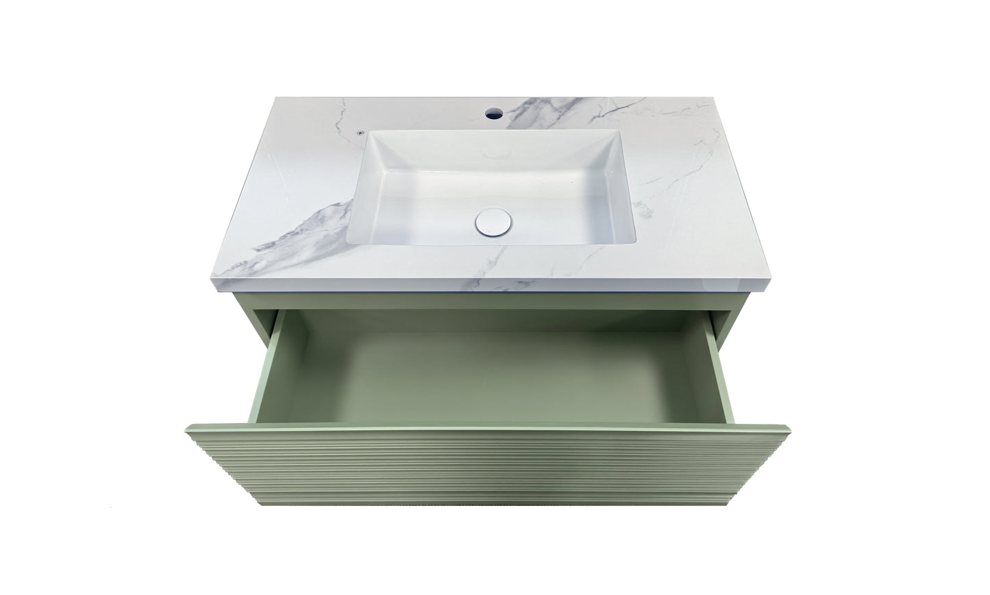 Sedona Olive Green Fluted Wall Hung PVC Cabinet LK-MS900W-OG
