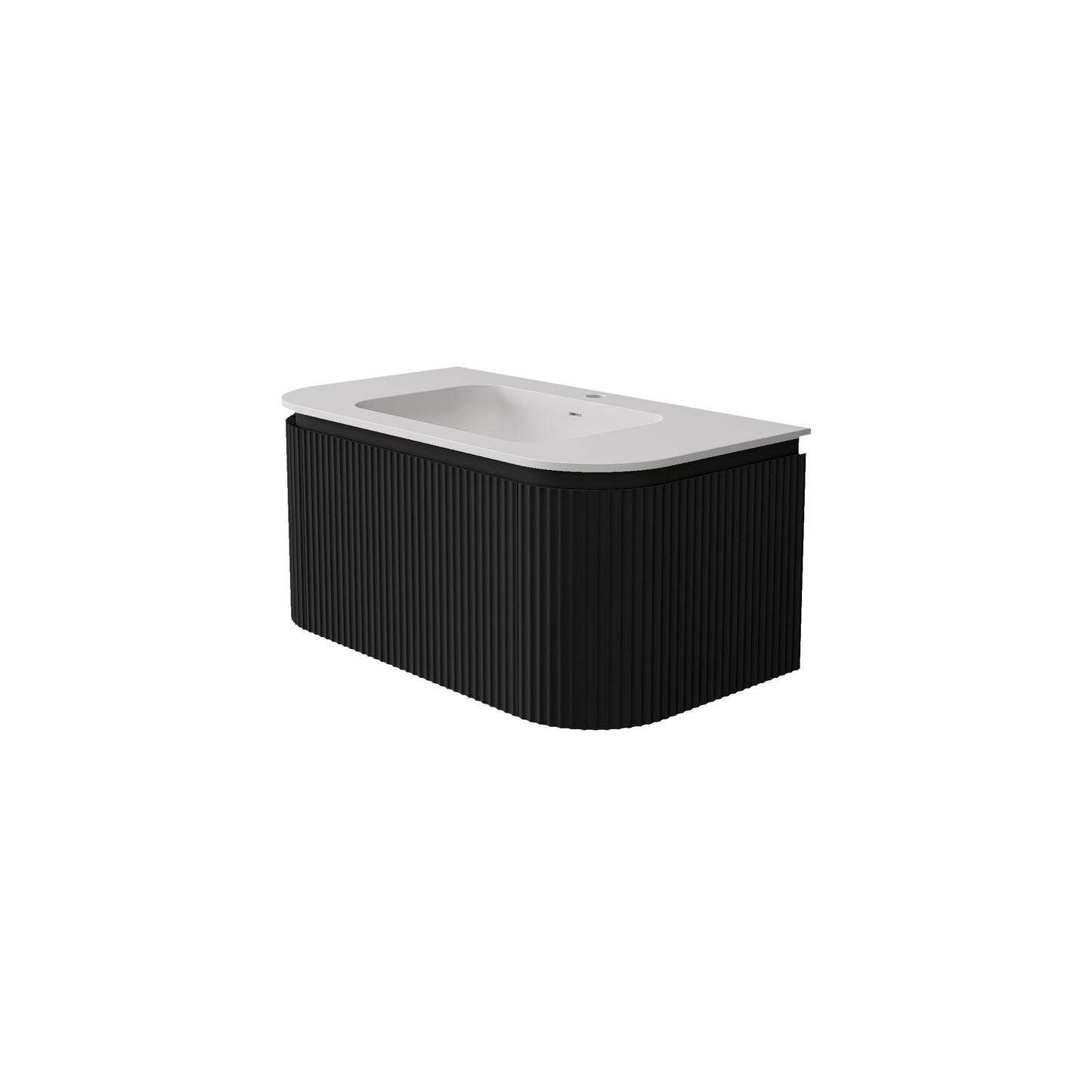 Estella Modern Wall Hung Vanity PVC Cabinet Matte Black