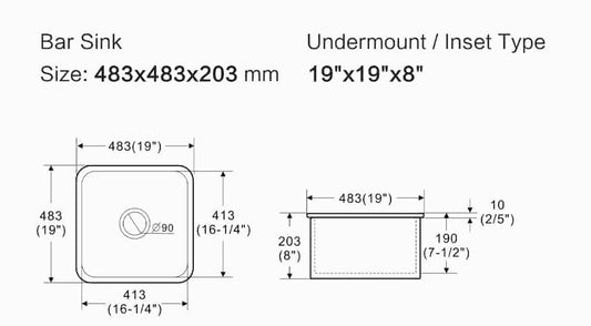 Elba Fine Fireclay Bar Sink LK-S-EFC483