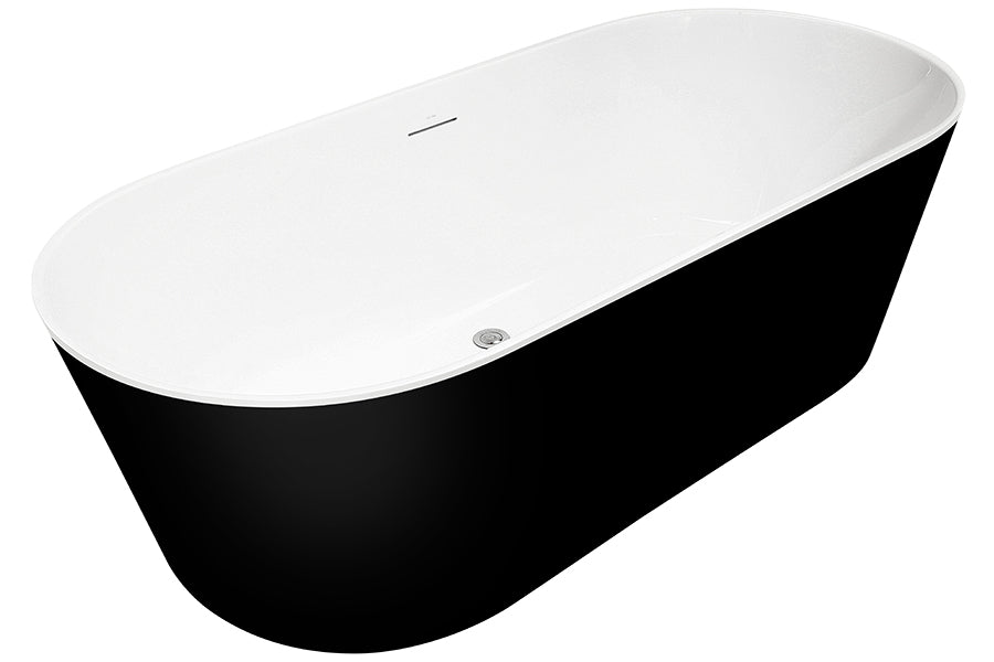 Elinea 1500/1790 Freestanding Bath with Integrated Overflow (Black)