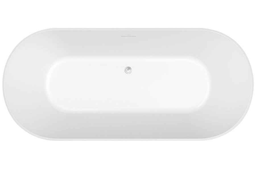 Elinea 1500/1790 Freestanding Bath with Integrated Overflow (Black) — Acrylic Baths, Oval Baths