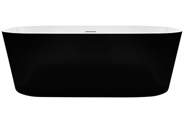Elinea 1500/1790 Freestanding Bath with Integrated Overflow (Black) — Acrylic Baths, Oval Baths