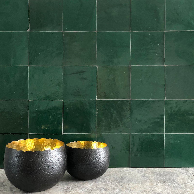 Medina Emerald Green Moroccan Zellige Square Tile
