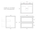 New Hamilton Federation Slim Wall Hung Cabinet Matte Grey LK-FH750NW-MG