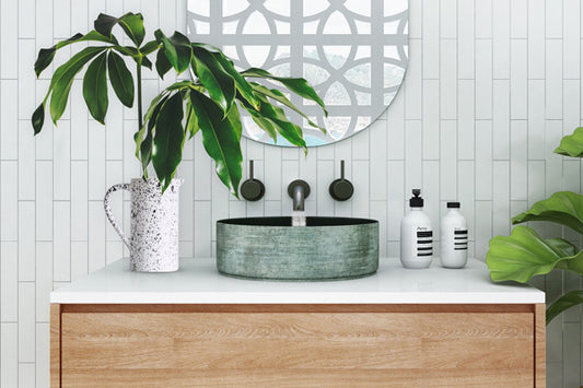 Florencia Counter Top Basin Scratch Silver/Matte White