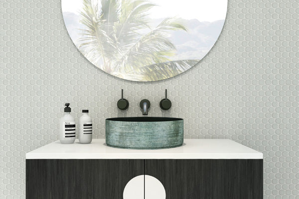 Florencia Counter Top Basin Scratch Silver/Matte White