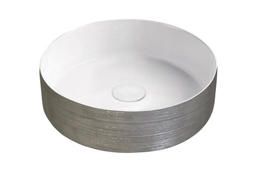 Florencia Counter Top Basin Scratch Silver/Matte White