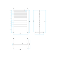 FS55E Straight Flat Free-Standing Polished Heated Towel Rail