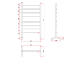 FS66EB Straight Round Free Standing Matt Black Heated Towel Rail