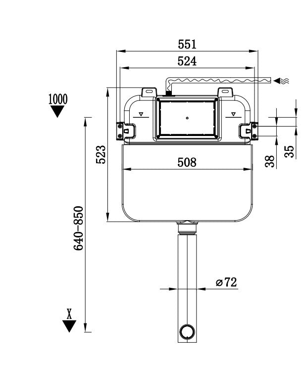 R&T Frameless In Wall Cistern G30032