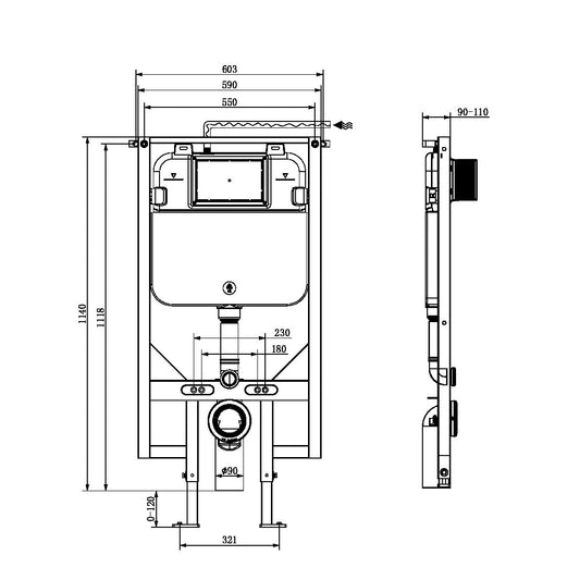 R&T WALL HUNG IN-WALL CISTERN II (G30034)