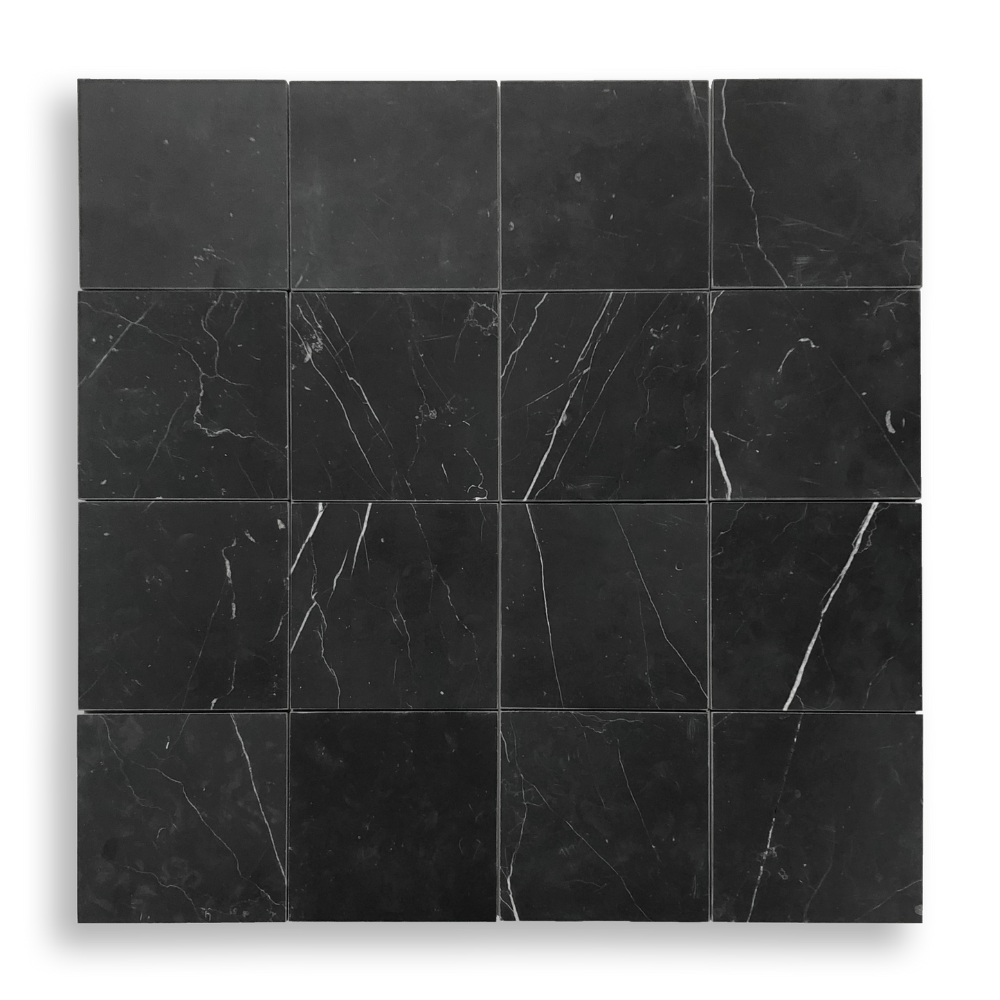 Gerroa Nero Marquina Marble Honed Natural Stone Square Tile