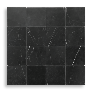 Gerroa Nero Marquina Marble Honed Natural Stone Square Tile