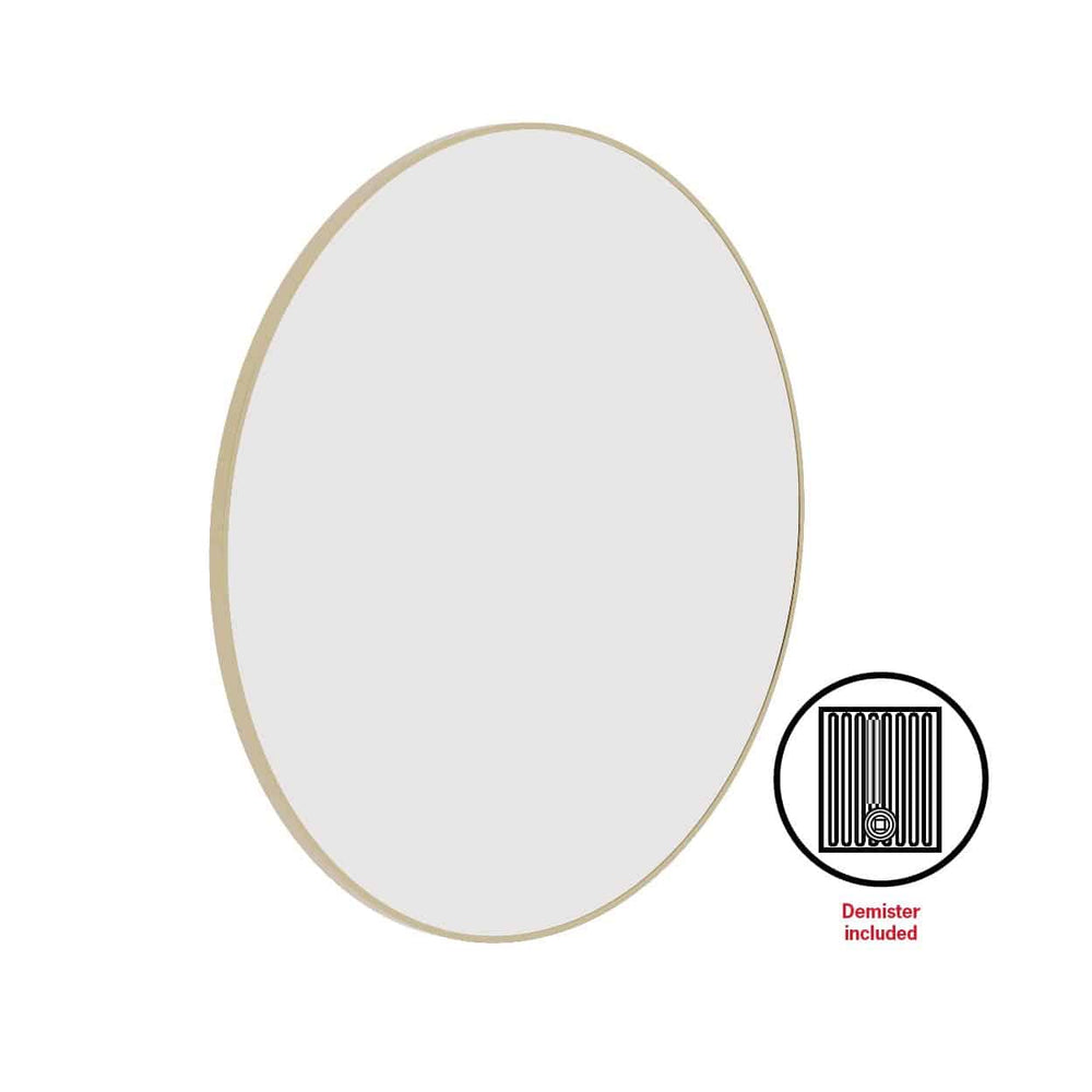 GR9090GD Round Gold Framed Mirror Including Demister