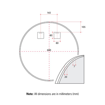 GR6060B Round Black Framed Mirror