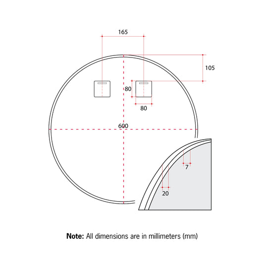 GR6060W Round White Framed Mirror