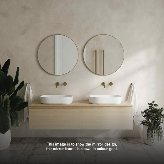 GR6060G Round Gold Framed Mirror