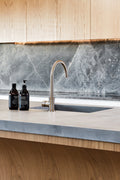 ROUND GOOSENECK KITCHEN MIXER TAP WITH PINLESS HANDLE