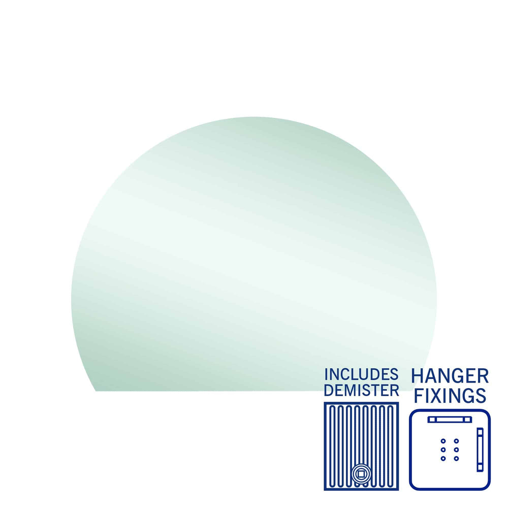HD1290HND D-Shaped Polished Edge Mirror with Demister
