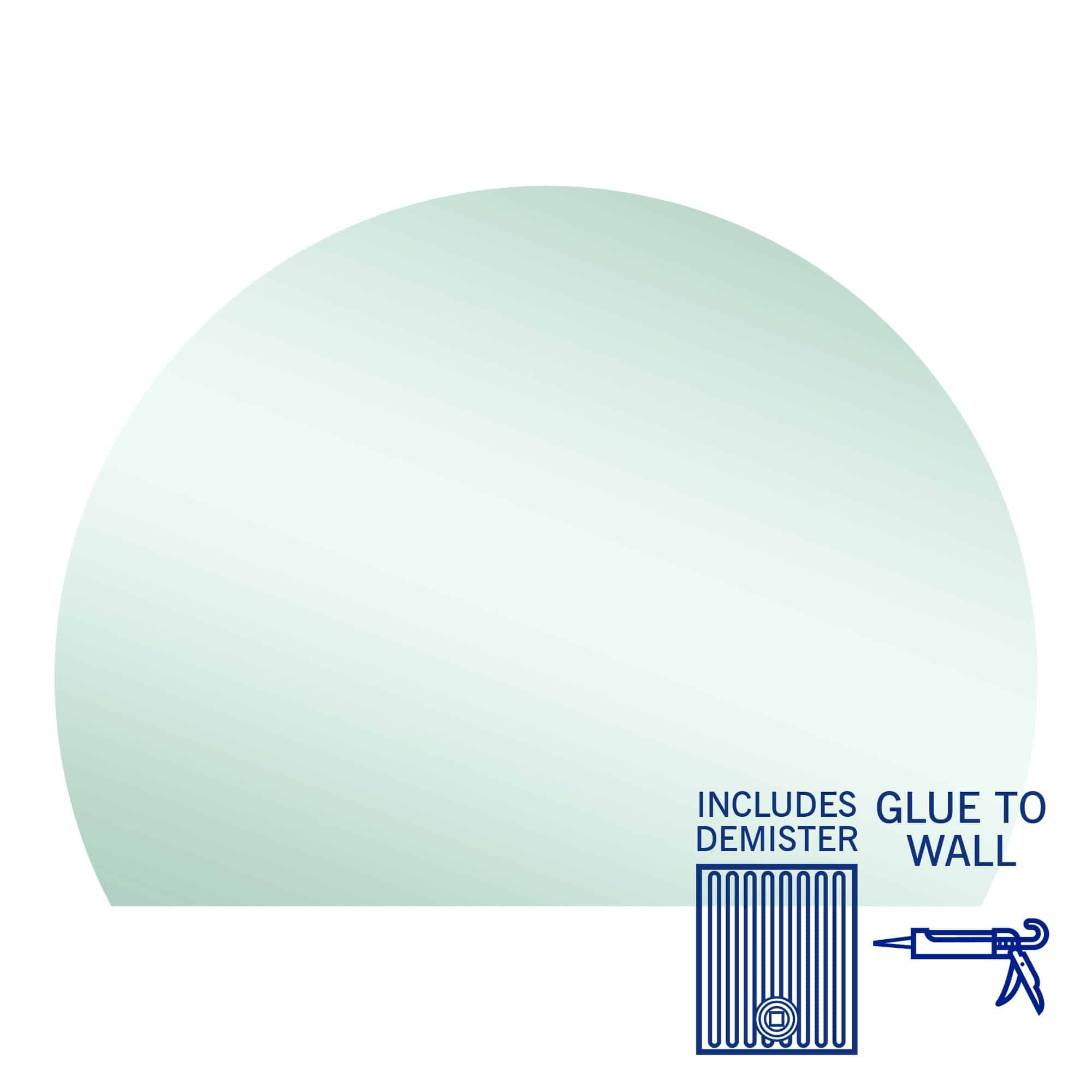 HD1511GTD D-Shaped Polished Edge Mirror with Demister