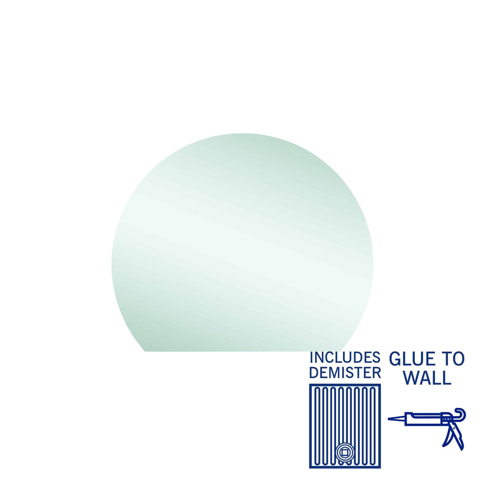 HD9075GTD D-Shaped Polished Edge Mirror with Demister
