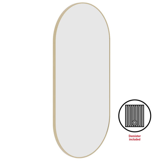 HP5010GD Pill Gold Framed Mirror Including Demister