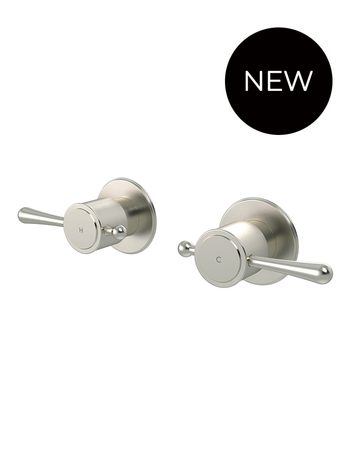 Harrington Quarter Turn Wall Tap Set — PVD Brushed Nickel, Shower Mixers