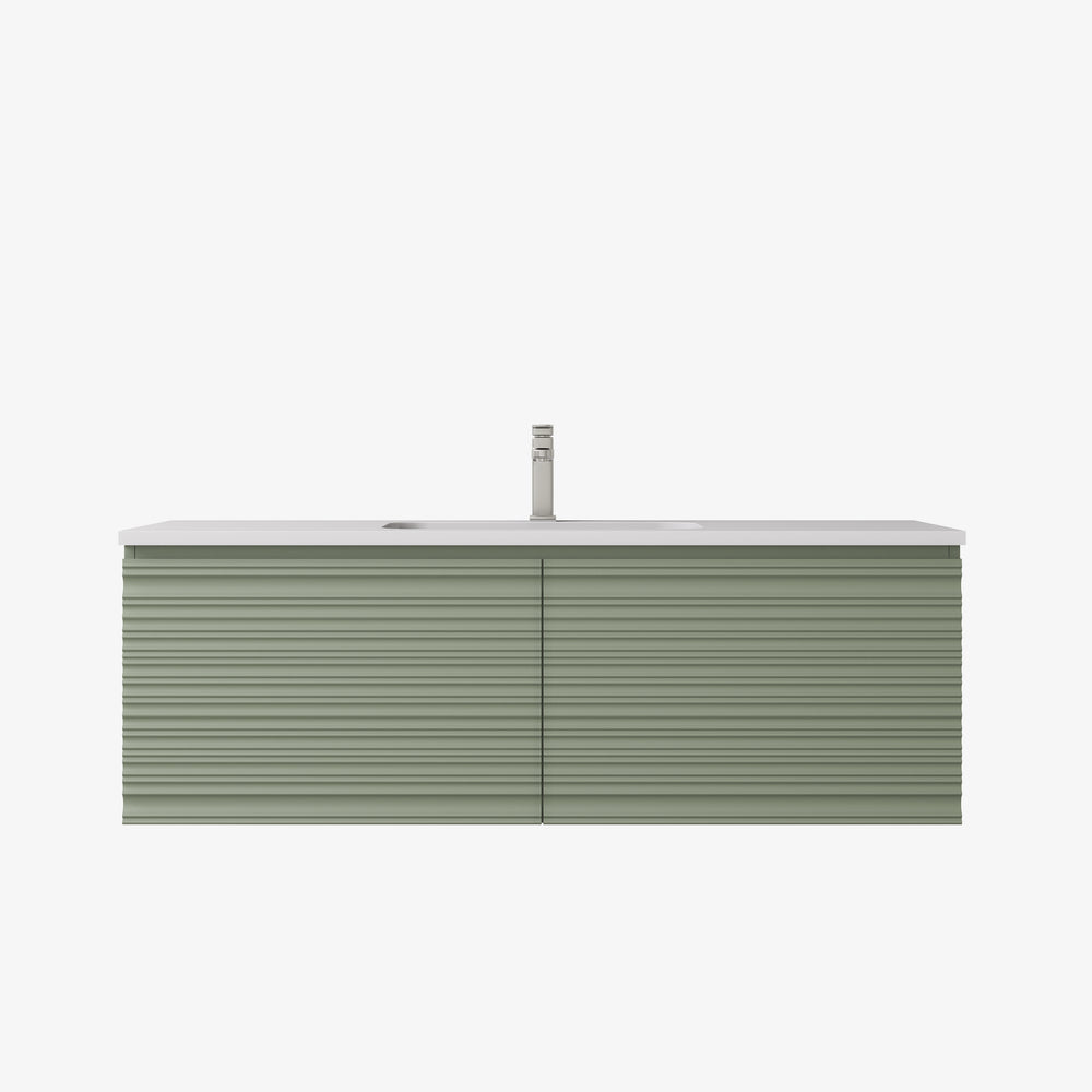 Sedona Olive Green Fluted Wall Hung PVC Cabinet LK-MS1221W-OG