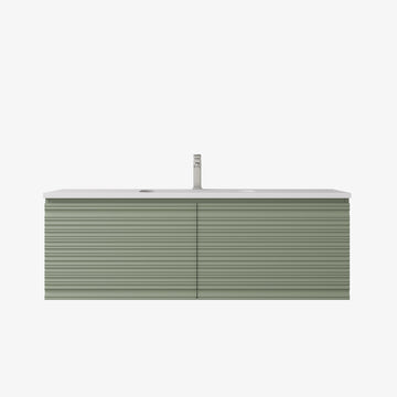Sedona Olive Green Fluted Wall Hung PVC Cabinet LK-MS1221W-OG