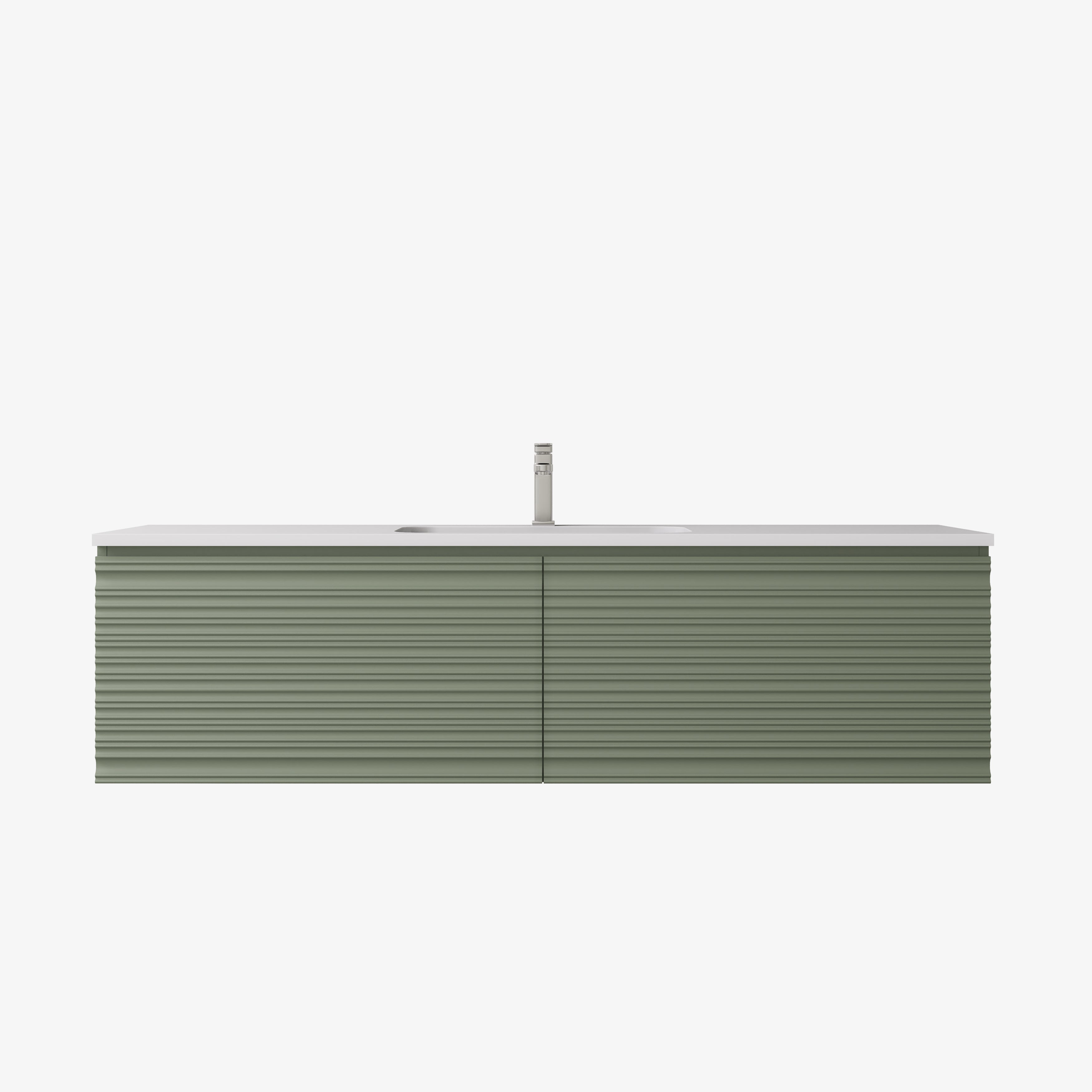 Sedona Olive Green Fluted Wall Hung PVC Cabinet LK-MS1521W-OG