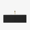 Sedona Matte Black Fluted Wall Hung PVC Cabinet LK-MS1221W-MB